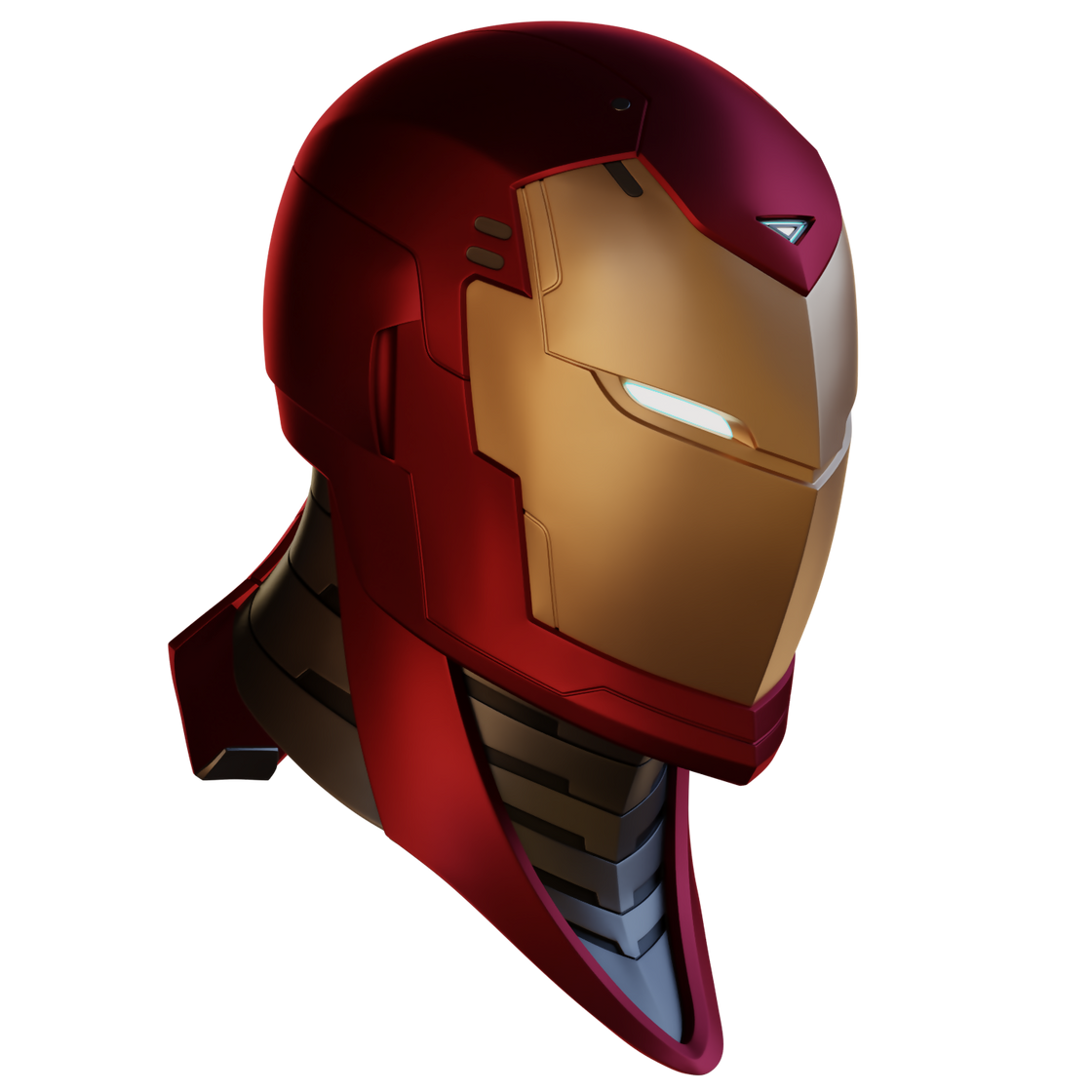 Motorized Walsh3D Ironman Model 51 Prime Helmet 3D Print Model - Wireframe