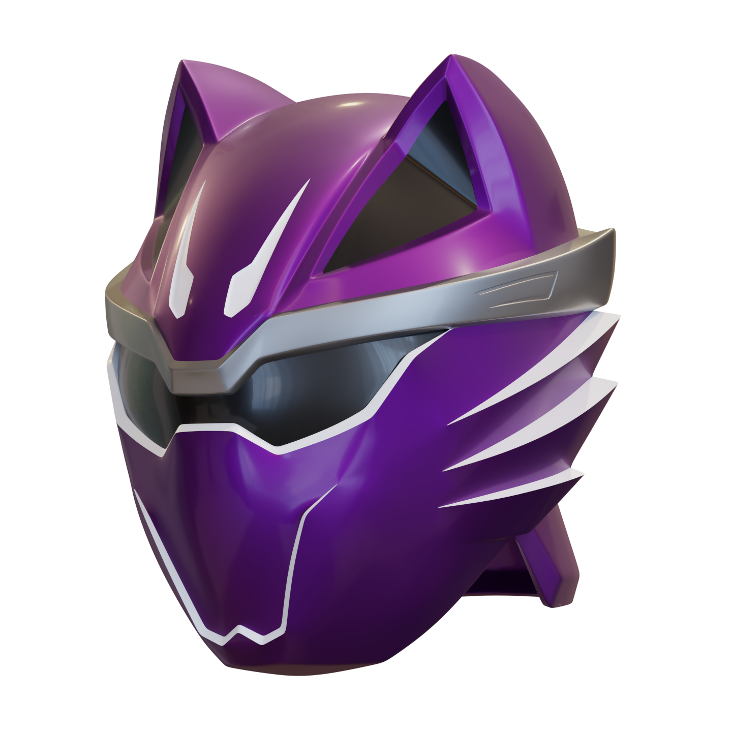Purple Wolf Ranger - Jungle Fury - 3D Print Model – Wireframe