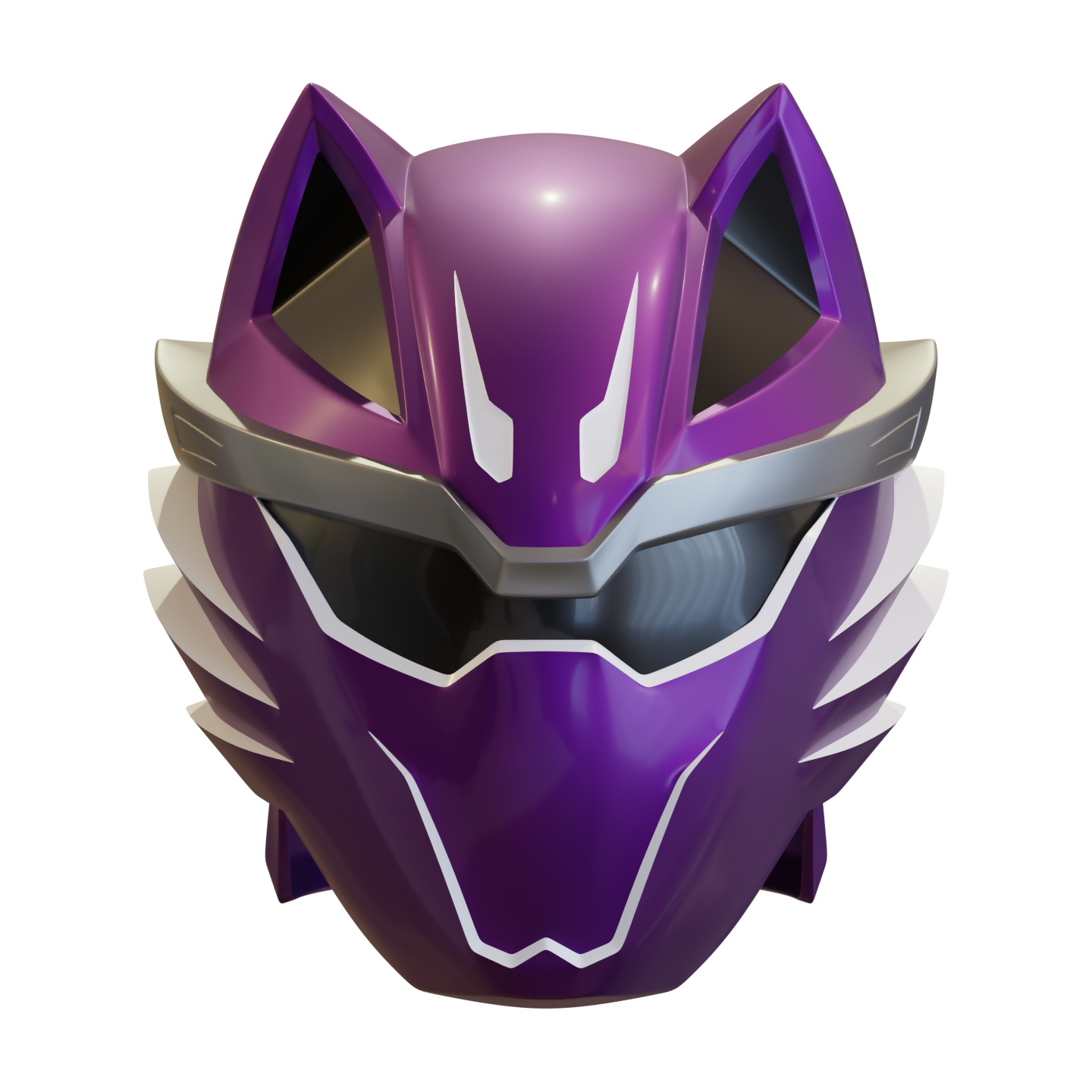 Purple Wolf Ranger - Jungle Fury - 3D Print Model – Wireframe
