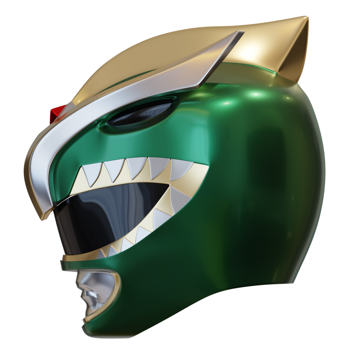 Power Ranger Helments Logs Green Ranger V2 Helmet - 3D Print Model – Wireframe