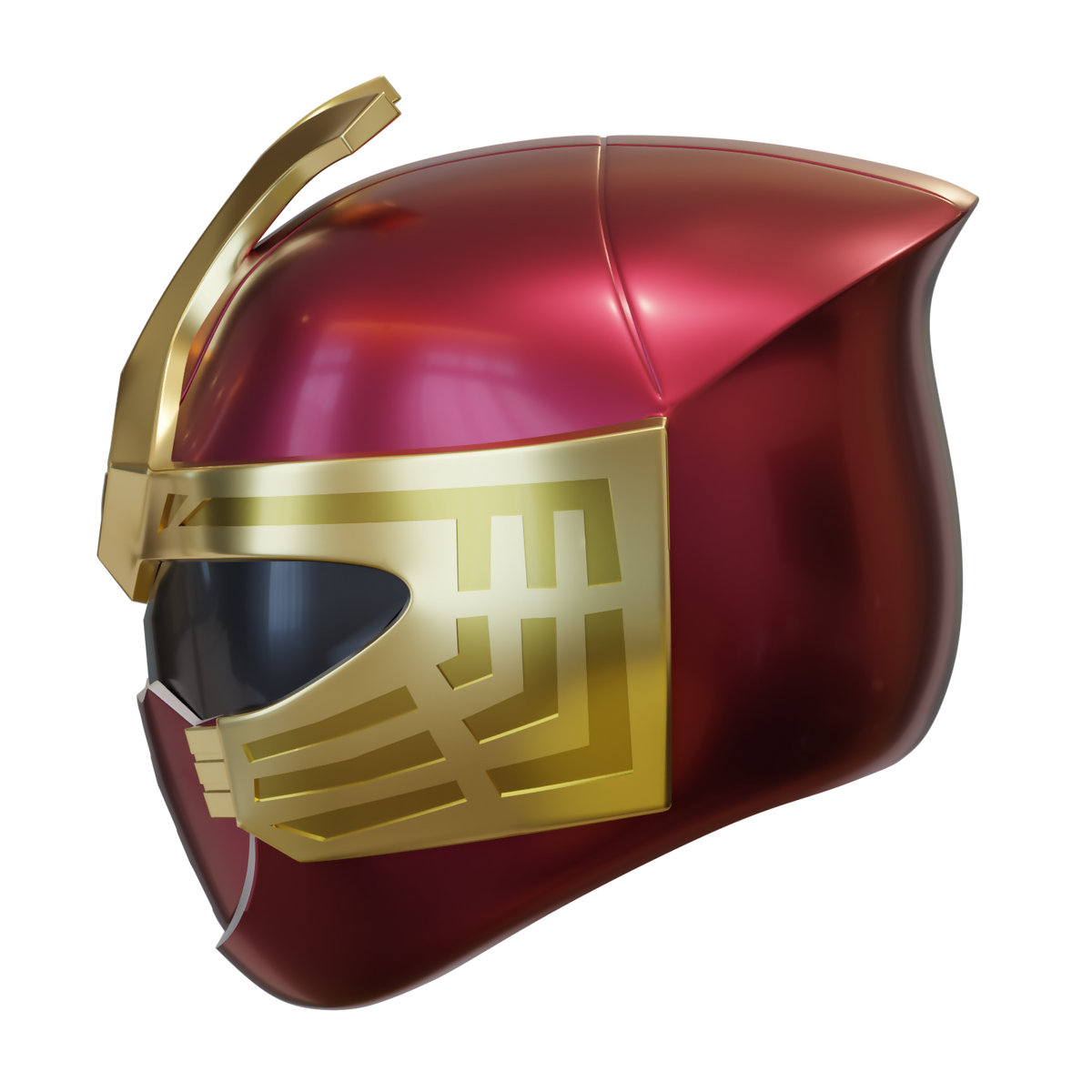 Crimson Thunder Ranger Helmet - 3D Print Model – Wireframe