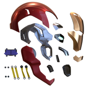 Iron Man mk80 Helmet Motorized 3D Model