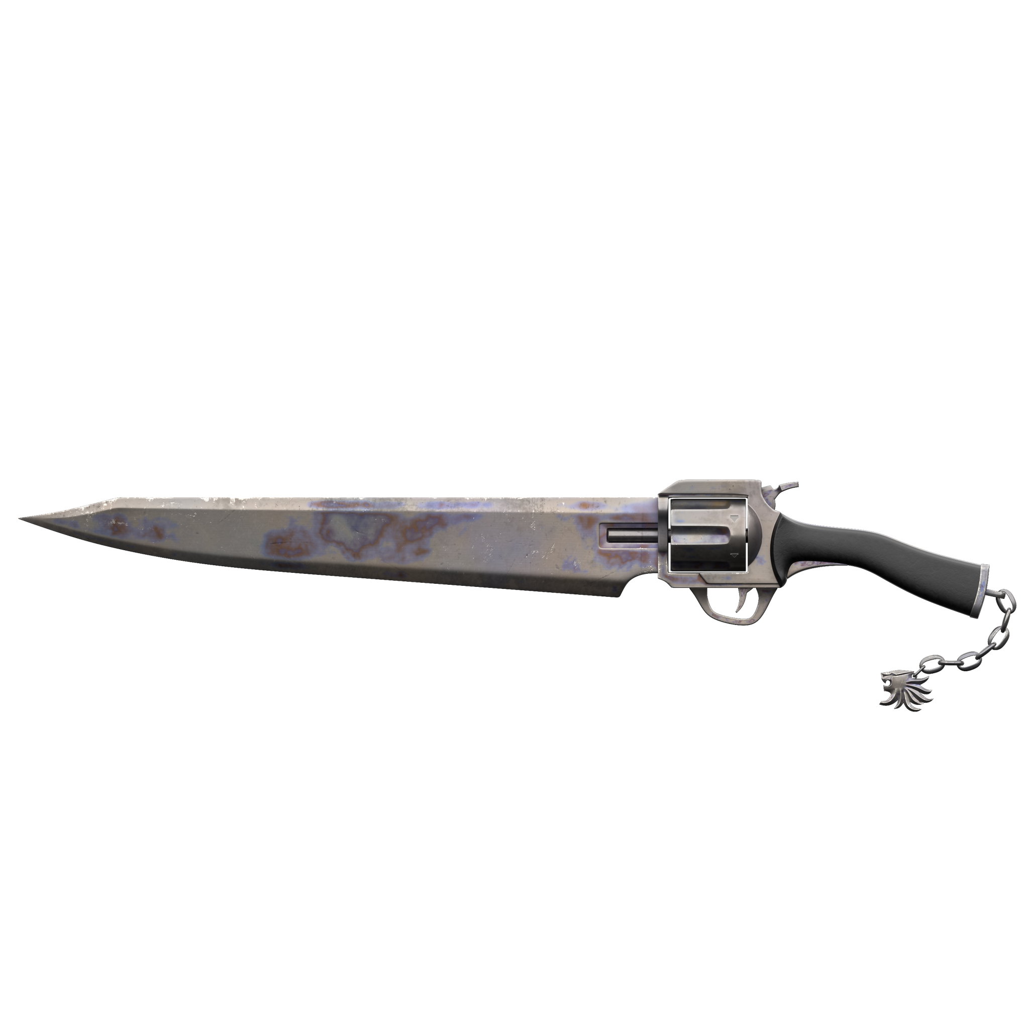 Squall's Gunblade - Final Fantasy/Kingdom Hearts 3D Model – Wireframe
