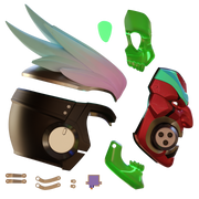 Motorized Overwatch Cyberdemon Genji Helmet 3D Print Model