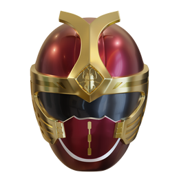 Crimson Thunder Ranger Helmet 3D Model