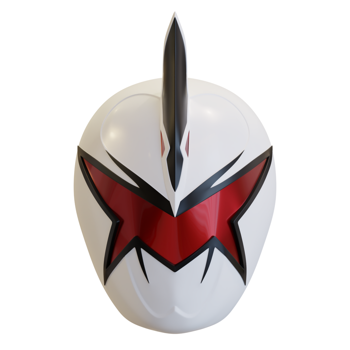 White Dino Ranger Helmet - 3D Print Model – Wireframe